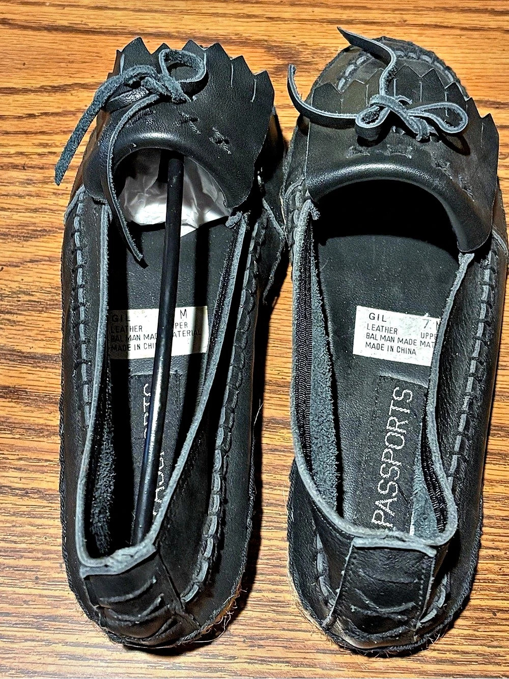 Chinese Laundry Passports Black Leather Espadrille Flats